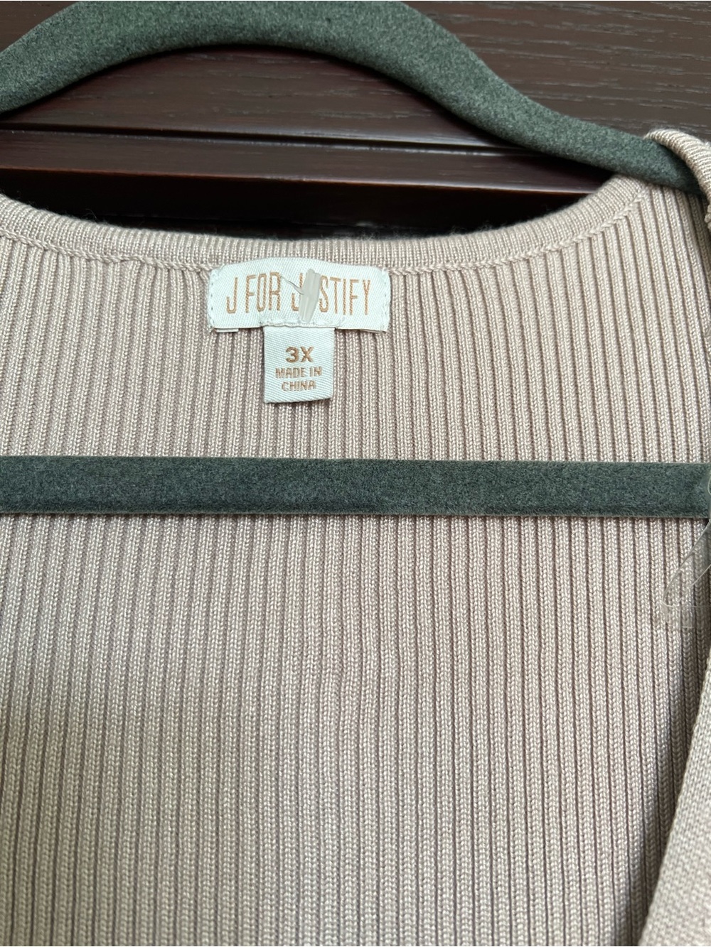 J for Justify Blush Pink Ribbed Zip-Front Long Sleeve Dress - Picture 3 of 6